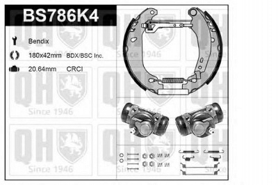 QUINTON HAZELL bs786k4 -  Комплект тормозов, барабанный тормозной механизм